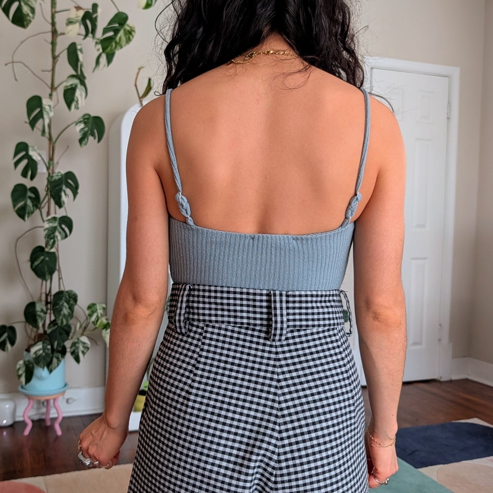 Whimsy + Row Sky Blue Ribbed Crop Top - Picture 5 of 8